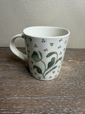 13.53 fl oz Stoneware Aralia Mug Hand Painted Green - Threshold